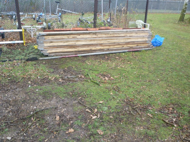 ready for taking away ha ha the pile of planks